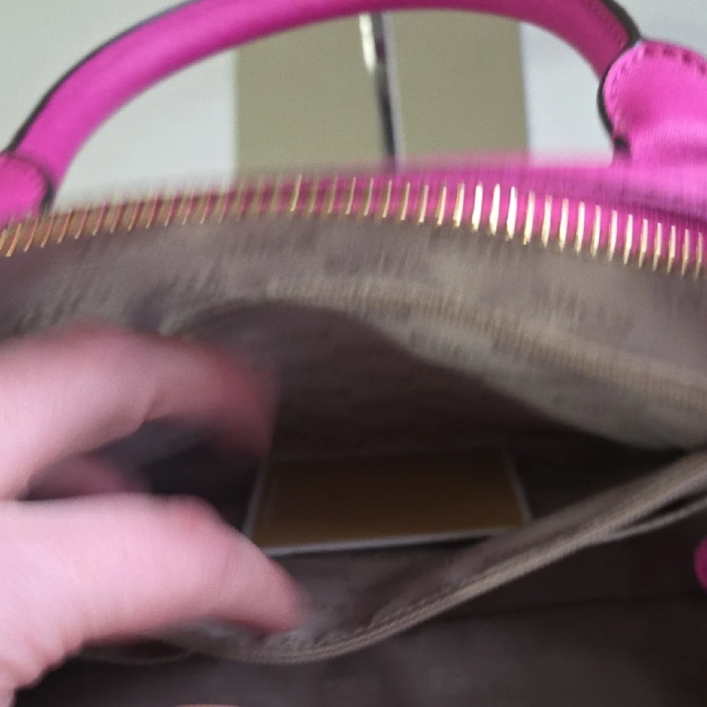 Michael Kors Hot Pink Studded Satchel - Picture 4 of 10